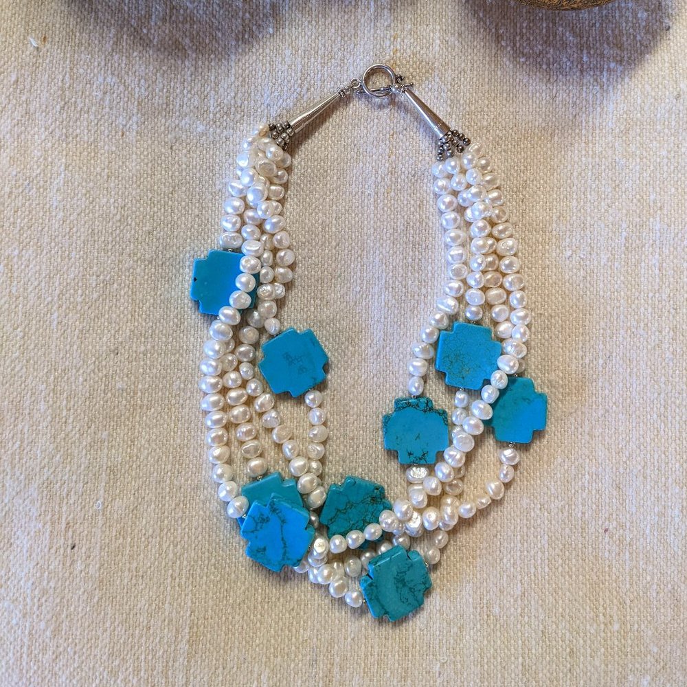 Turquoise & Pearl Necklace